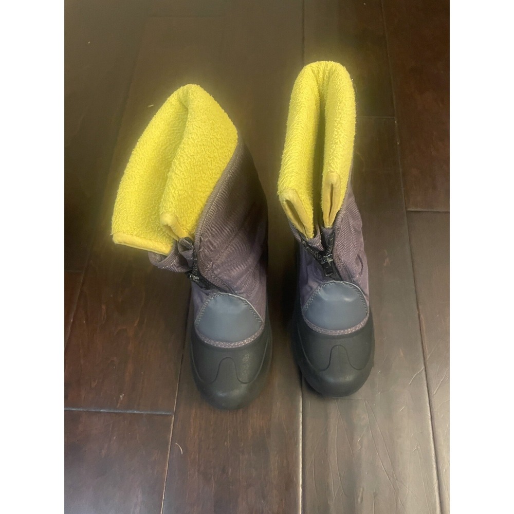 Mini Boden Boys Yellow Fleece Lined Snow Boots Size EU 32/Youth 1